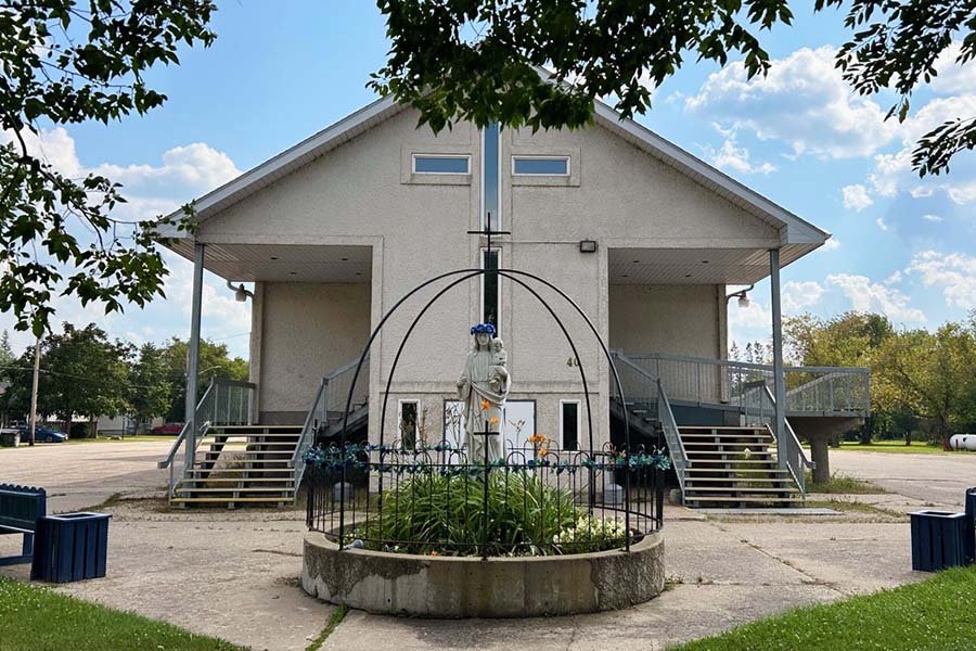 front of Notre Dame Du Laus Parish