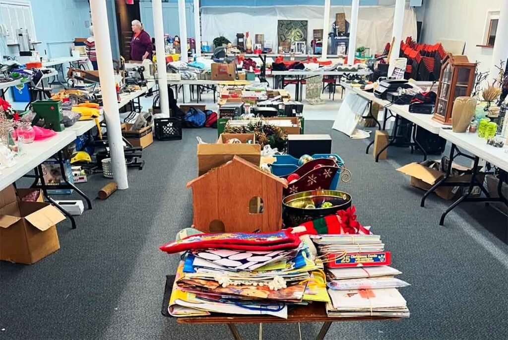rummage sale in the church basement